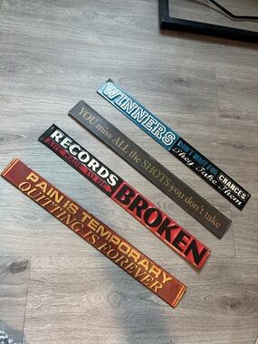 Open Road Brands Blue, Black, Red, Brown, Gold Motivational Metal Wall Signs